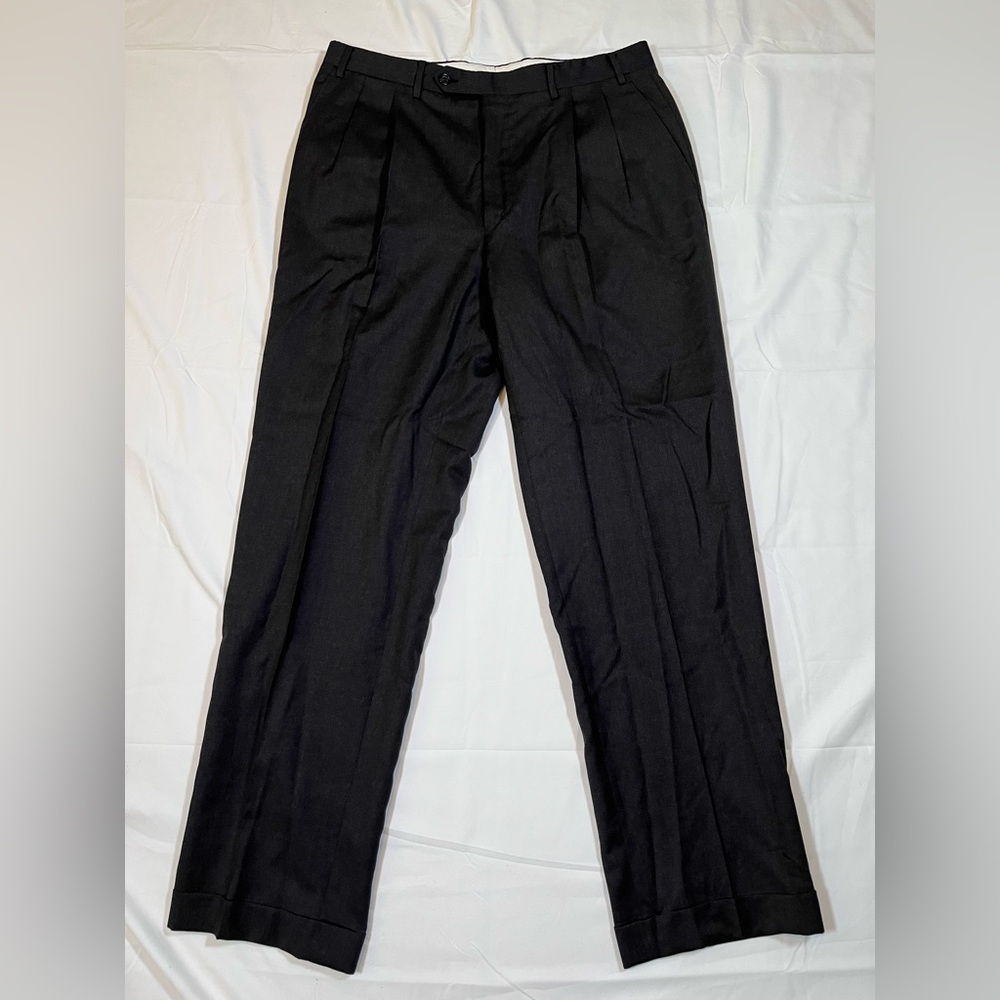 Canali Men’s Dress Pants Size 52R 100% Pure‎ Wool Pleated Dark Wash